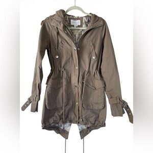 BCBGeneration Olive Utility Hooded Anorak Jacket